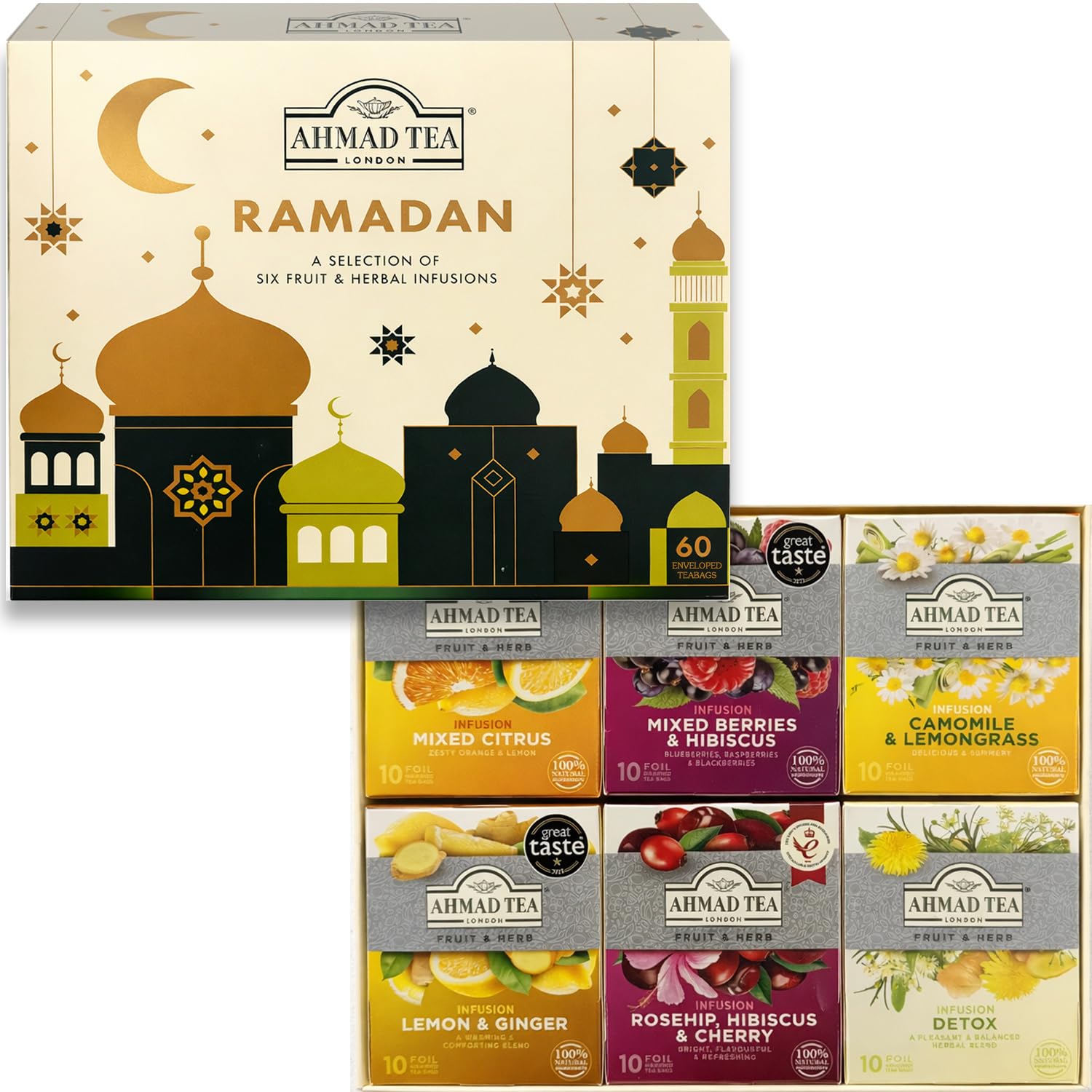 Amazon.com : Ahmad Tea - Ramadan Gift Box, 60 Teabags, Herbal